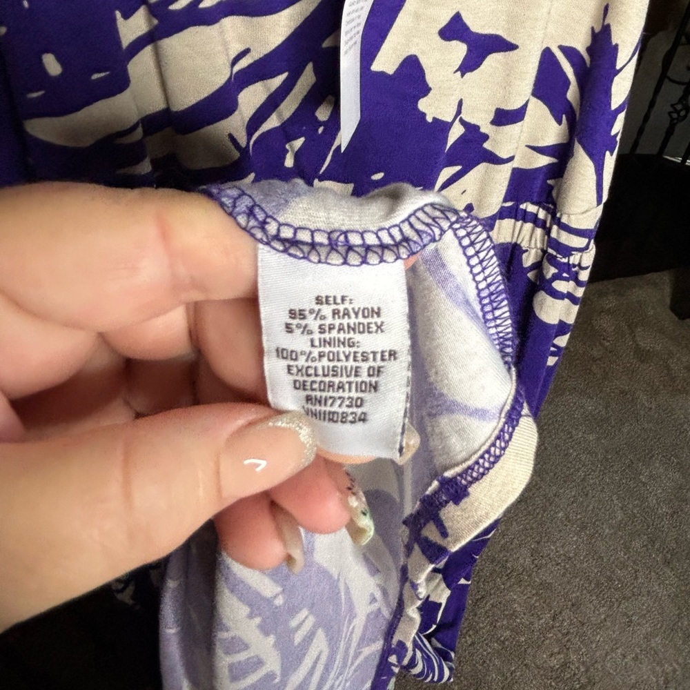 Liz Lange Maternity for Target Purple and Cream Maxi Dress Size M NEW - Picture 6 of 12